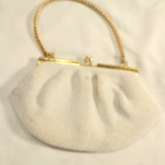 Vintage Gold Tone Pearled Clutch Bag - Picture 5 of 8